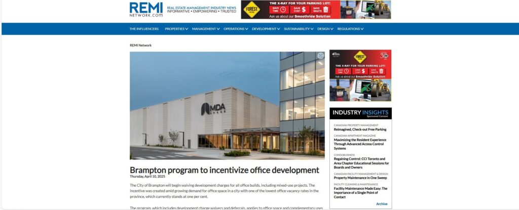 REMI Network - Invest Brampton Office Incentives Feature - Invest Brampton | Brampton Economic Development REMI Network - Invest Brampton Office Incentives Feature